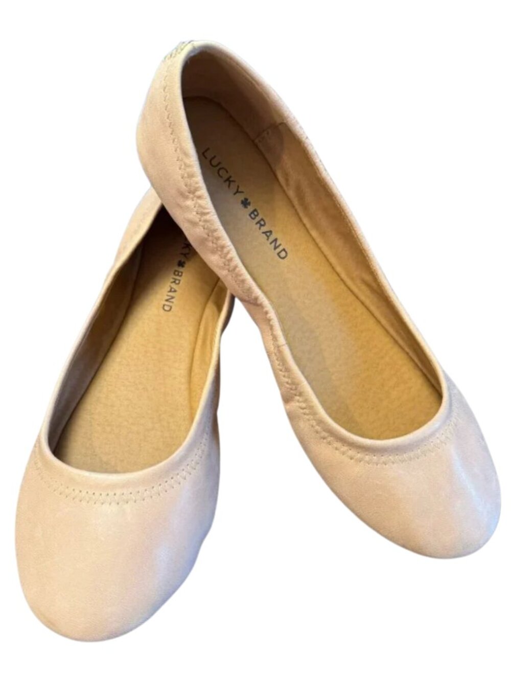 NIB Lucky Brand Erin Ballet Flats Emmie Style New Stone Leather Size 9M